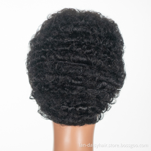 Bob Wig Short length Afro Wig Machine Made Virgin Cuticle Aligned Hair Peruvian Human Hair Wigs for Black Woman
